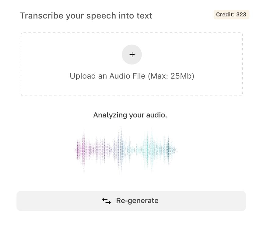 Upload, Analyze, Generate.